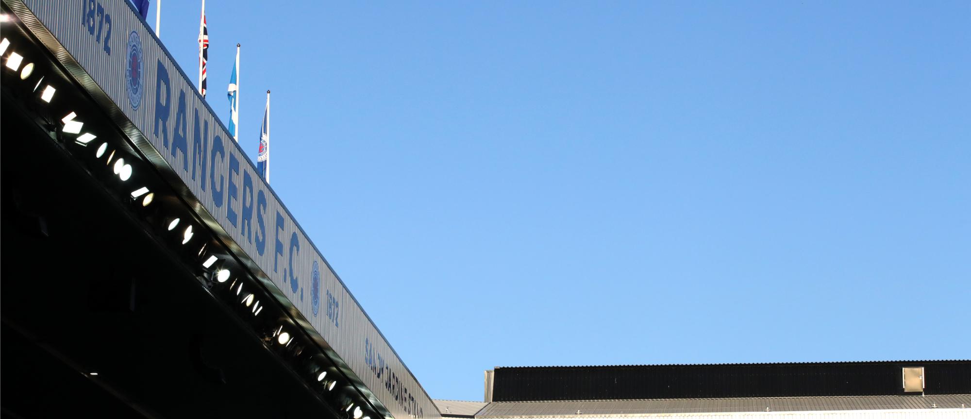 Stadium grandstand and blue sky