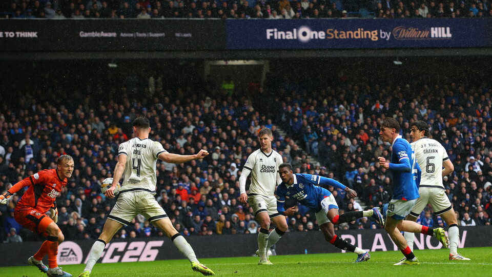 Rangers v Dundee United, Dujon Sterling Goal Celebration