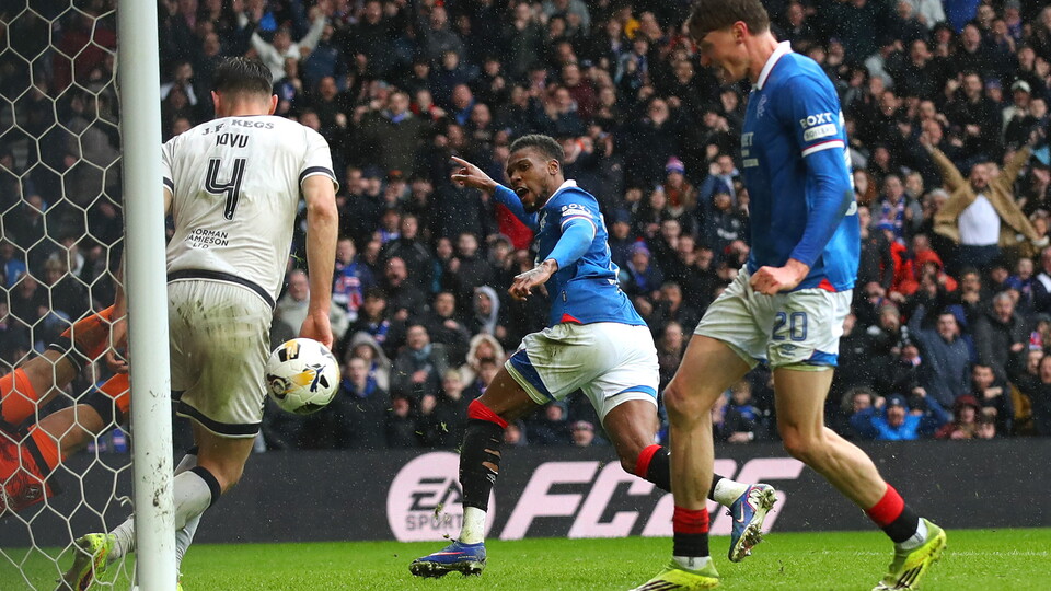 Rangers v Dundee United, Dujon Sterling Goal Celebration