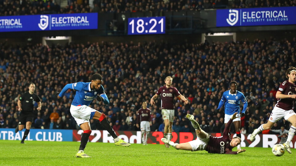 Rangers v Hearts, Youssef Chermiti Goal Celebration