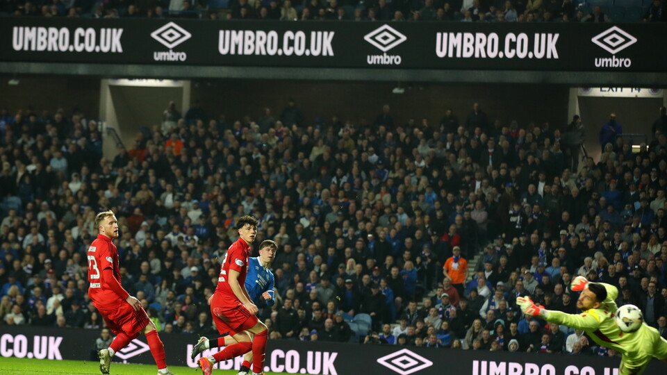 Rangers v Aberdeen, Mikey Moore Goal Celebration
