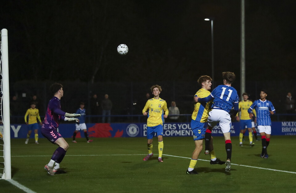 Ashton Patton scores Rangers' second goal of the match
