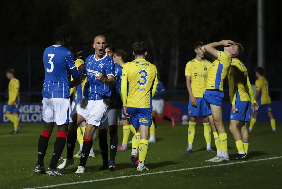 Conor Owen celebrates his goal