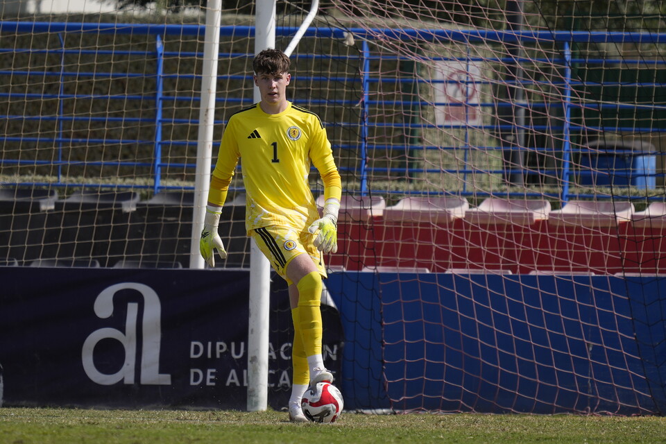 Rydnn McGuire in action for Scotland Under-19s
