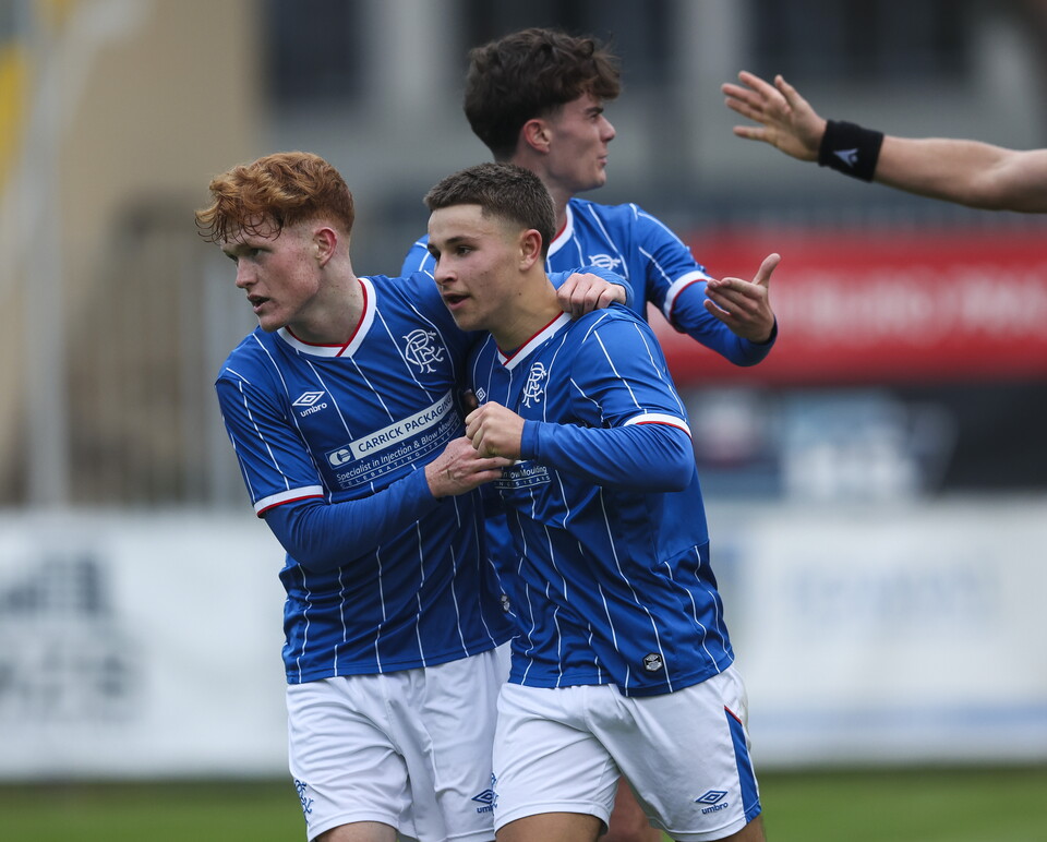 Kyle Glasgow celebrates with Aiden McCallion
