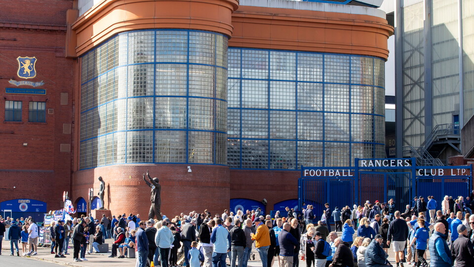 Fans outside Ibrox Stadium
