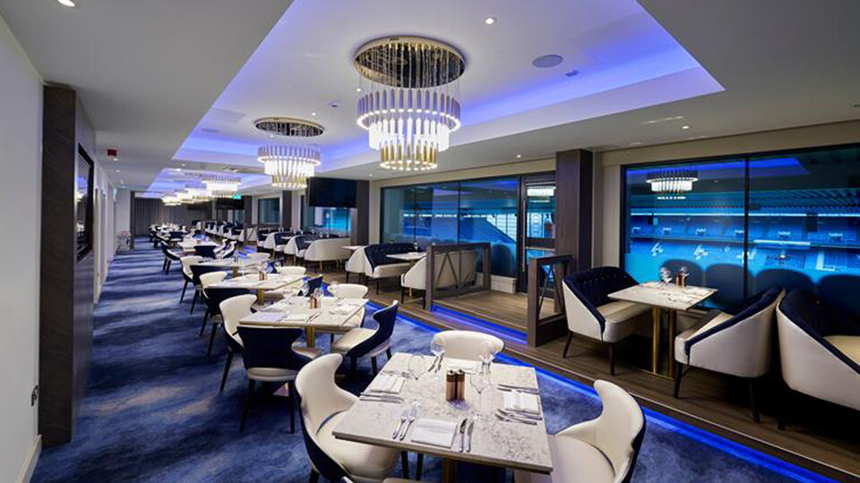 Blue Sky Lounge overlooking Ibrox pitch