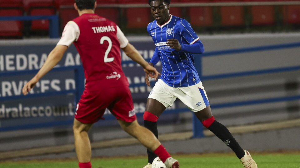 Zebedee Lawson in action against Stirling Albion
