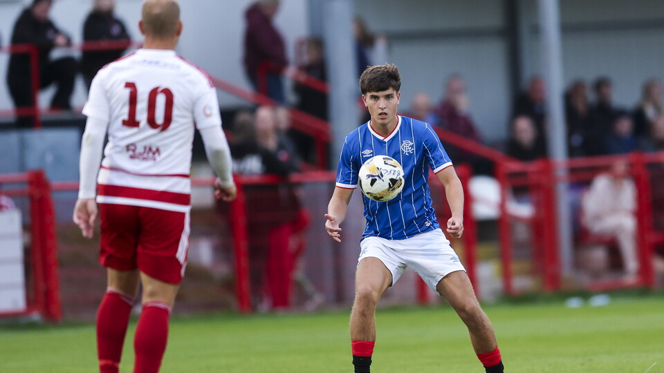 Zander Hutton in action against Bonnyrigg Rose