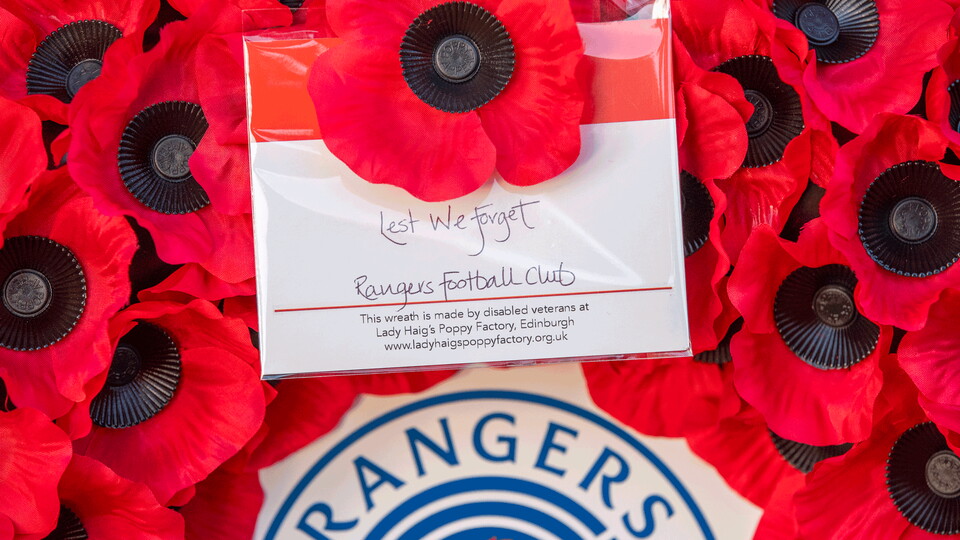 101124 Rangers v Hearts, Wreath Ceremony