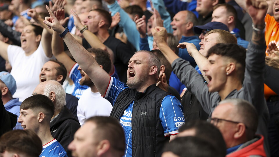 Rangers fans celebrate