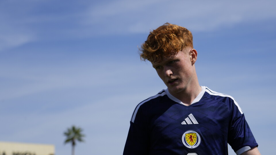 Aiden McCallion in action for Scotland Under-19s