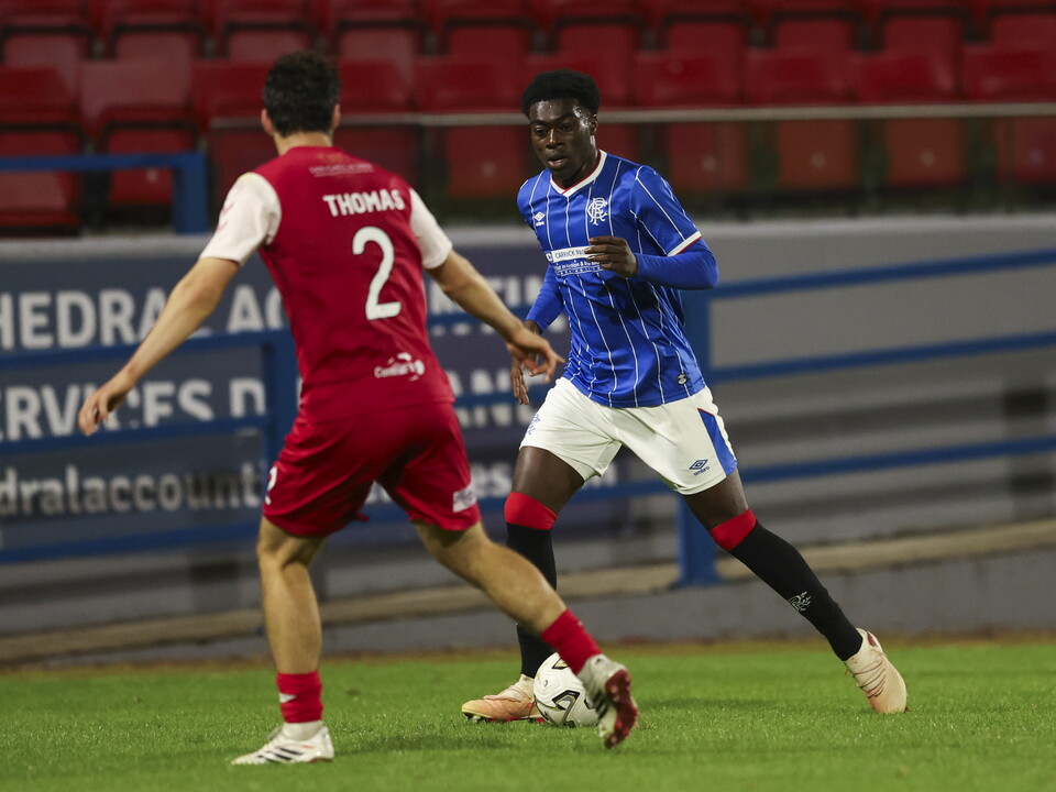 Zebedee Lawson in action against Stirling Albion