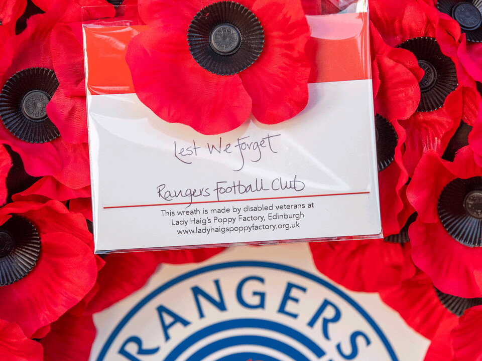 101124 Rangers v Hearts, Wreath Ceremony