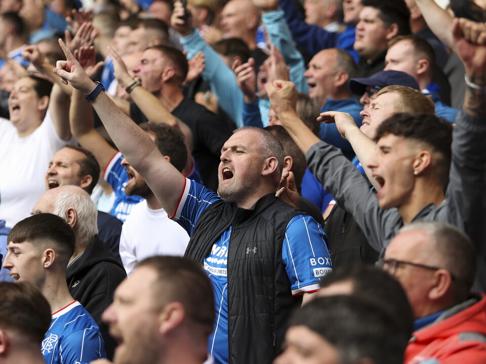 Rangers fans celebrate