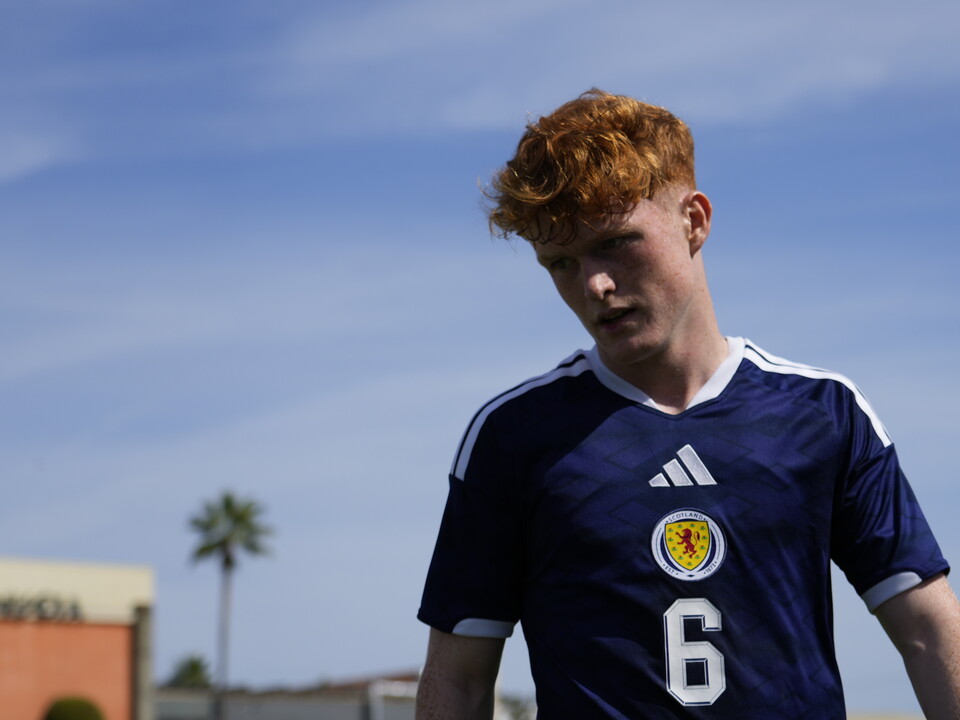 Aiden McCallion in action for Scotland Under-19s