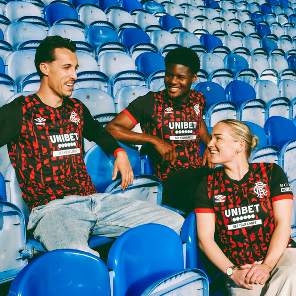 Bojan Miovski, Tochi Chukwuani and Katie Wilkinson in the 2026-27 Third Kit